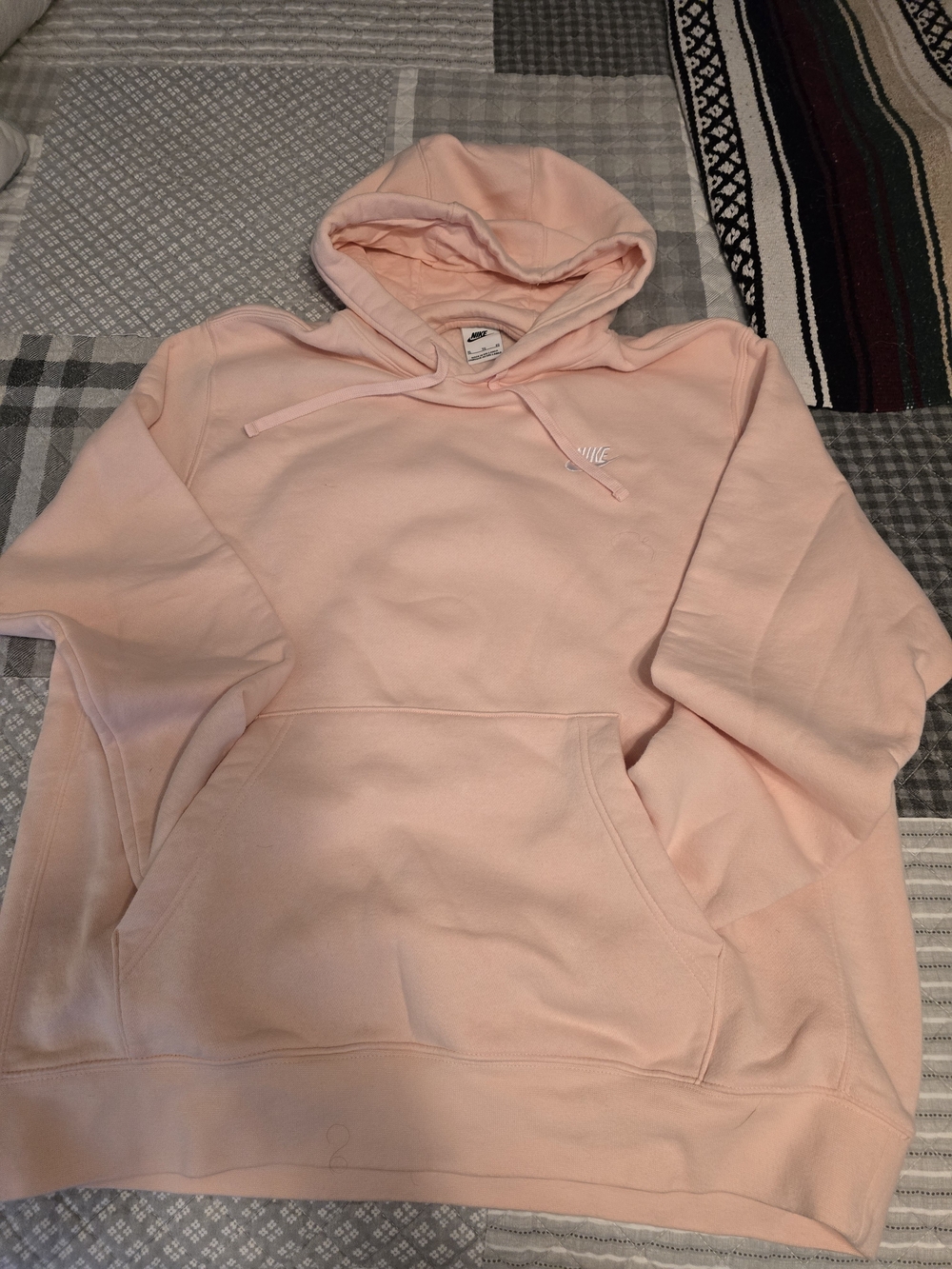 Nike Men's Pale Pink Hoodie Sweatshirt
